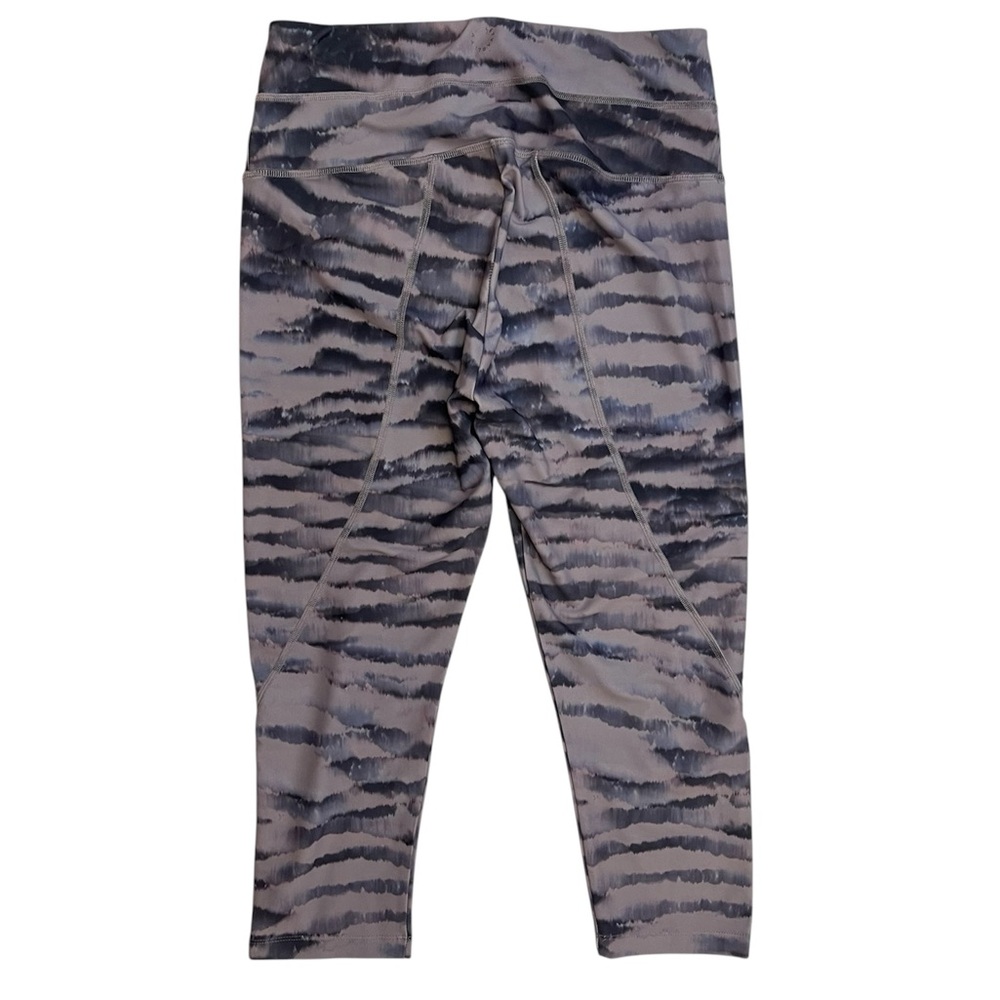 Varley Capri Leggings Womens M Purple Print High Rise Stretch Workout Activewear - Picture 2 of 6